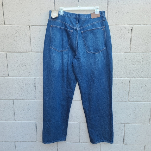 Madewell | Baggy Straight Jeans in Dark Worn Indigo Wash NEW Size 32 Style NH643 - Picture 8 of 13